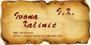 Ivona Kalinić vizit kartica